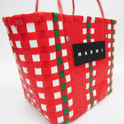 Marni Flower Cafe Basket Bag Women's Polypropylene Handbag Multi-color,Red Color