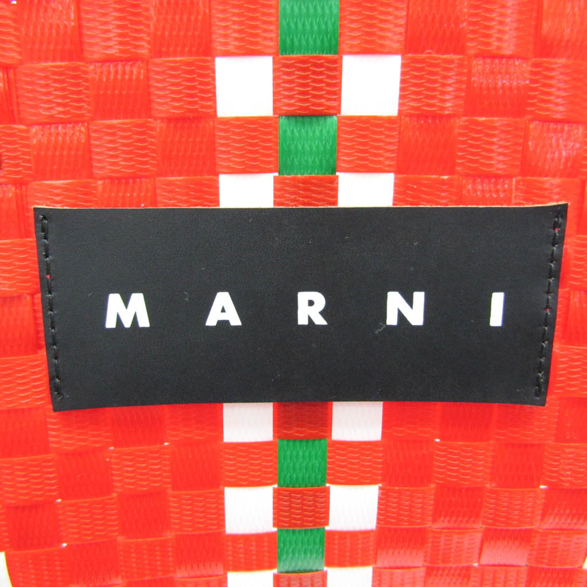 Marni Flower Cafe Basket Bag Women's Polypropylene Handbag Multi-color,Red Color