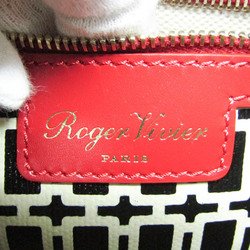 Roger Vivier All-over Pattern Women's PVC,Leather Handbag,Shoulder Bag Black,Cream,Red Color