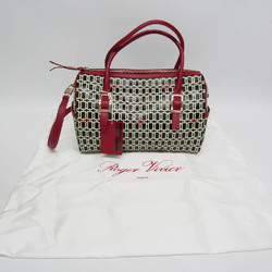 Roger Vivier All-over Pattern Women's PVC,Leather Handbag,Shoulder Bag Black,Cream,Red Color