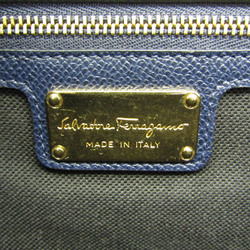 Salvatore Ferragamo Vara AU-21 0011 Women's Leather Shoulder Bag Navy