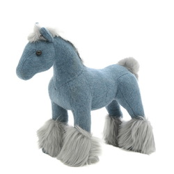Hermes Hermie PPM Horse Plush Cashmere Polyester Blue