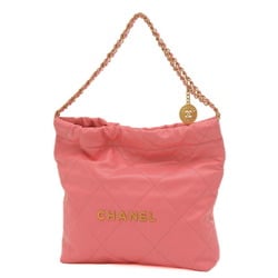 Chanel 22 Small Chain Shoulder Bag Calfskin Pink AS3260