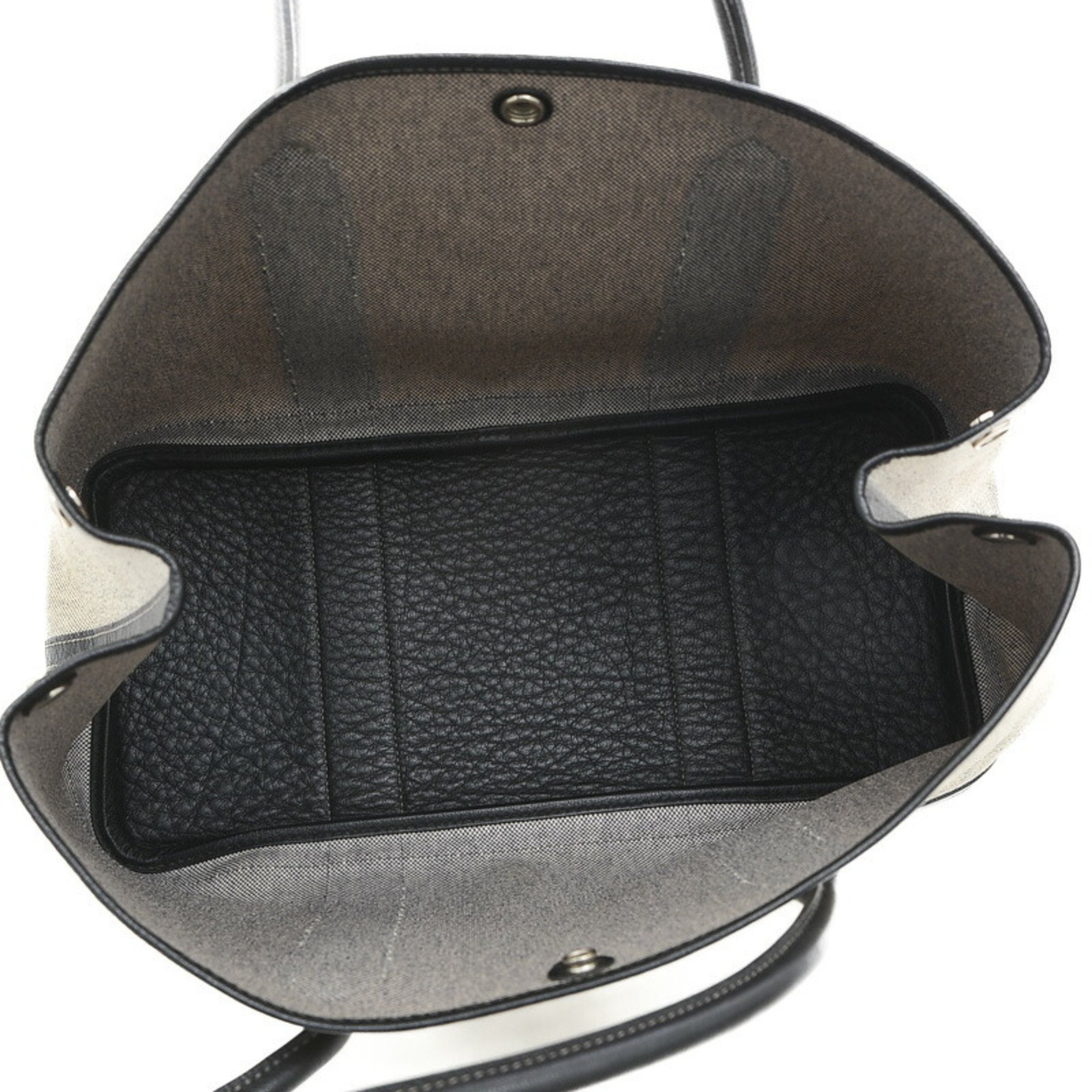 Hermes Garden PM 36 Tote Bag Toilet Ash Leather Gray Black P Stamp