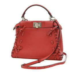 Fendi Peekaboo 2Way Bag Leather Red 8BN244