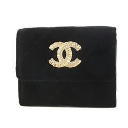 Chanel Matelasse Cocomark Coin Case Velor Black