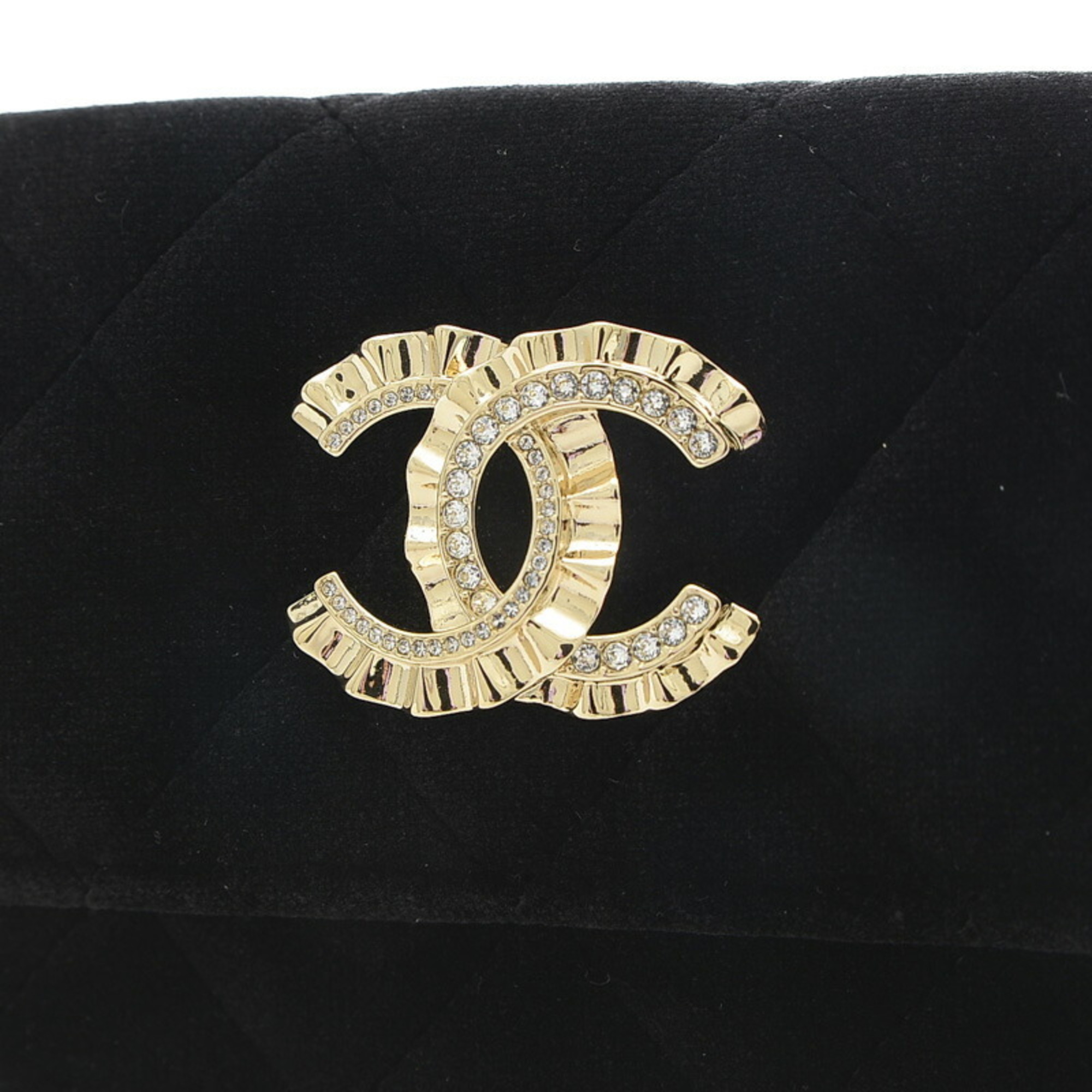 Chanel Matelasse Cocomark Coin Case Velor Black