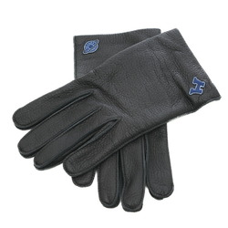 Hermes Leather Gloves Deerskin Black #8.5