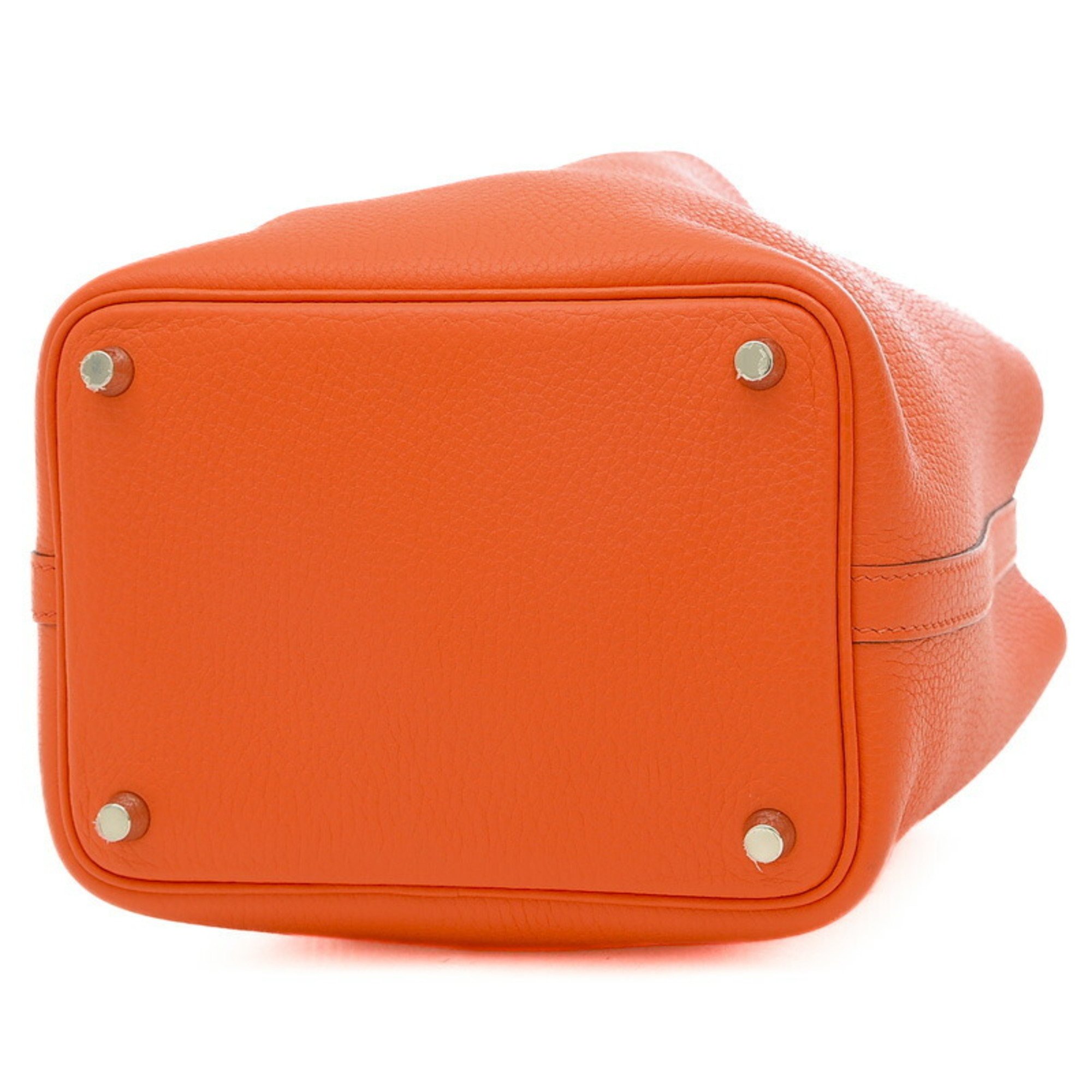 Hermes Picotan Lock PM 18 Handbag Taurillon Clemence Orange Poppy A stamp
