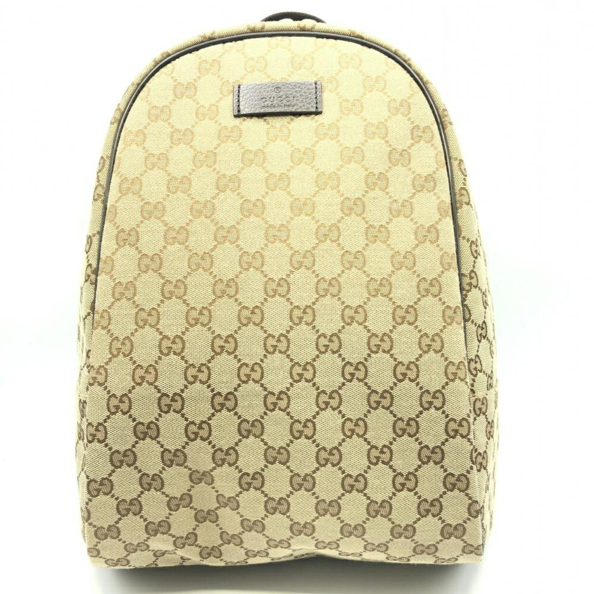 GUCCI GG Canvas Backpack 449906 Beige Outlet Engraved Gucci