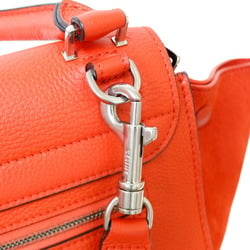 Celine Trapeze Handbag Leather Orange Women's CELINE