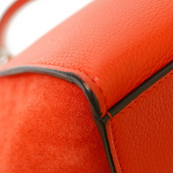 Celine Trapeze Handbag Leather Orange Women's CELINE
