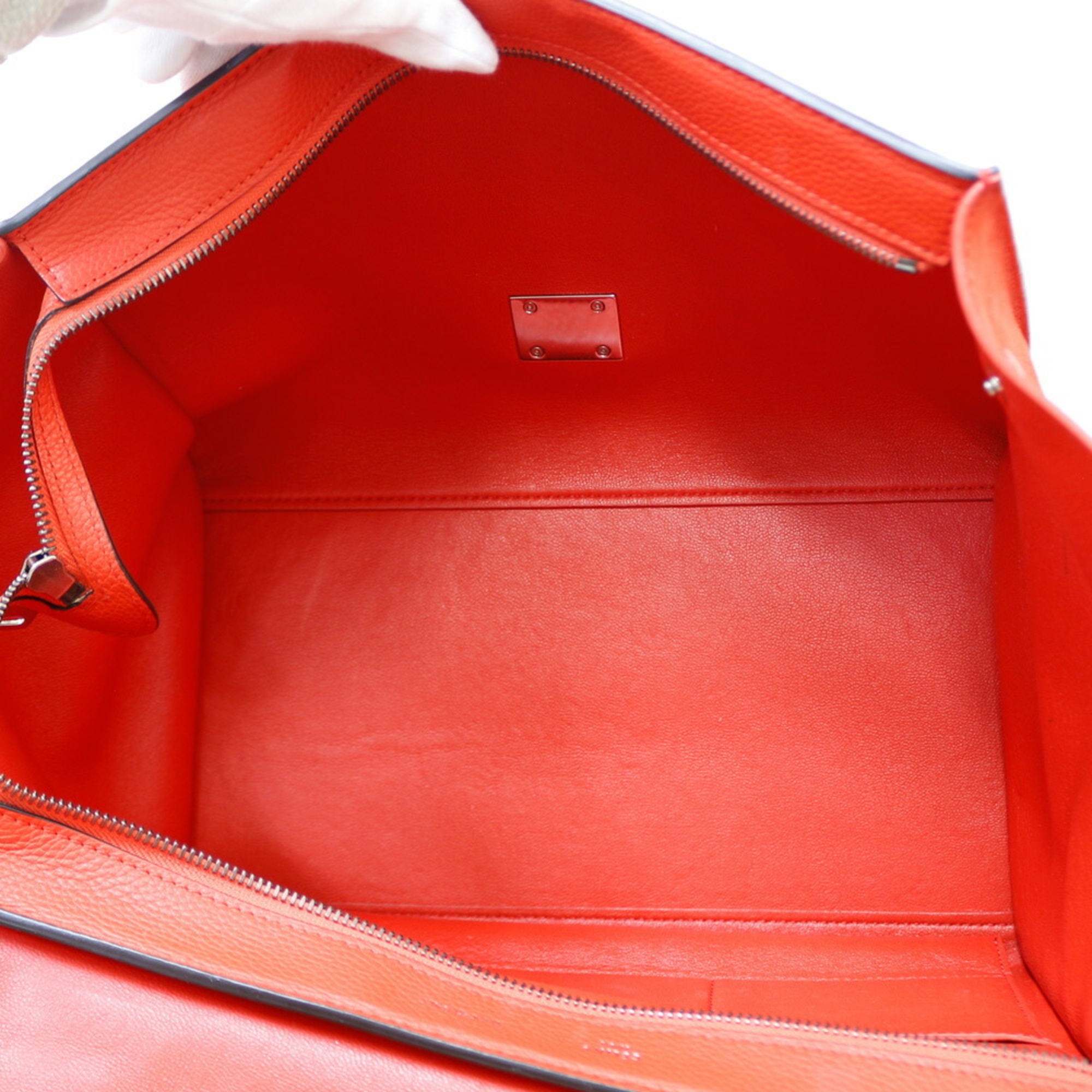 Celine Trapeze Handbag Leather Orange Women's CELINE