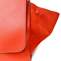 Celine Trapeze Handbag Leather Orange Women's CELINE