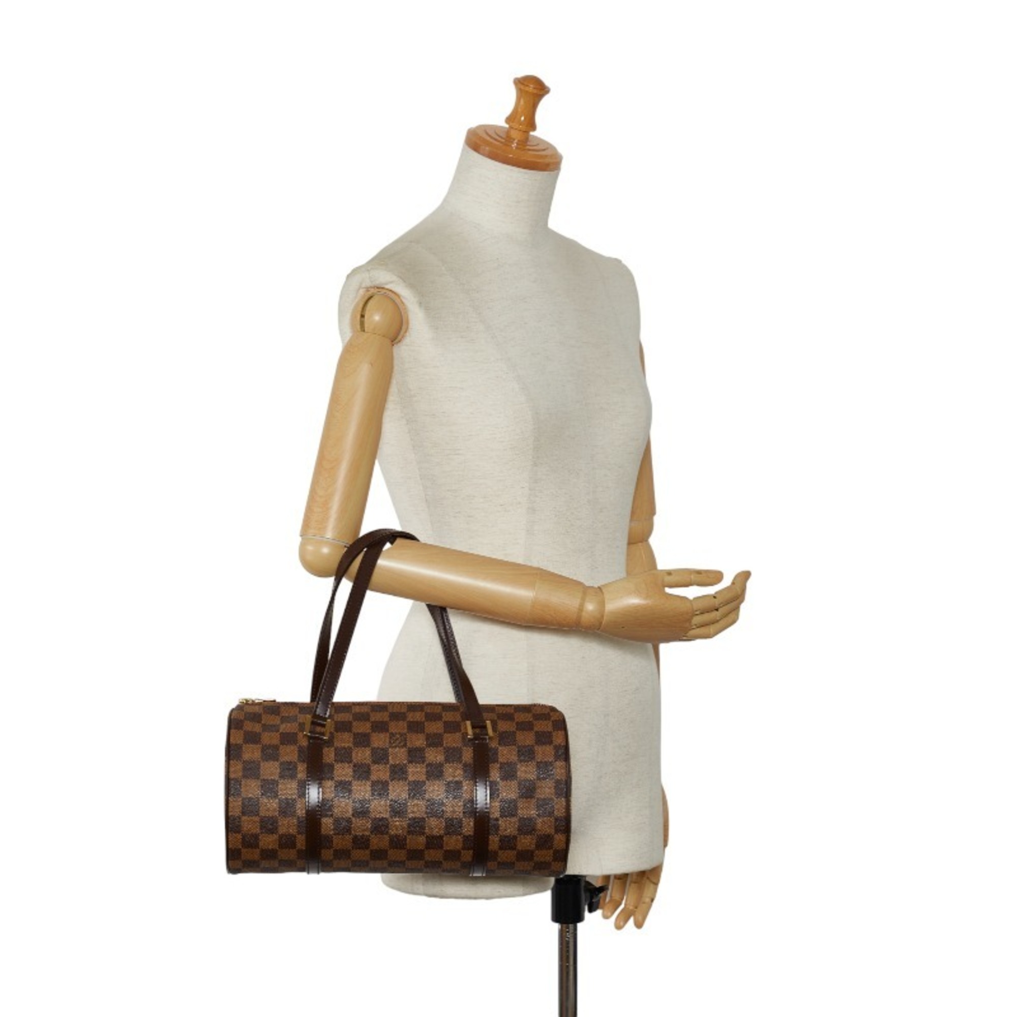 Louis Vuitton Damier Ebene Papillon Handbag N51303 Brown PVC Leather Women's LOUIS VUITTON