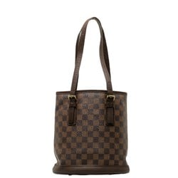 Louis Vuitton Damier Male Tote Bag Bucket N42240 Ebene Brown PVC Leather Women's LOUIS VUITTON