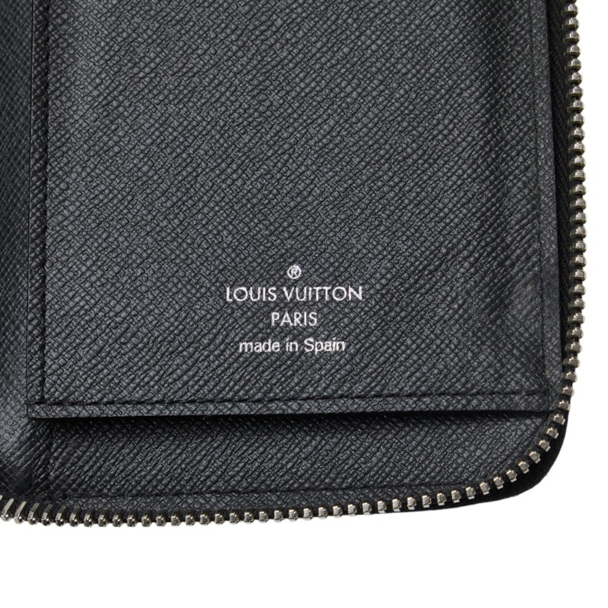 Louis Vuitton Taiga Zippy Wallet Vertical Round Long M32822 Ardoise Black Leather Ladies LOUIS VUITTON