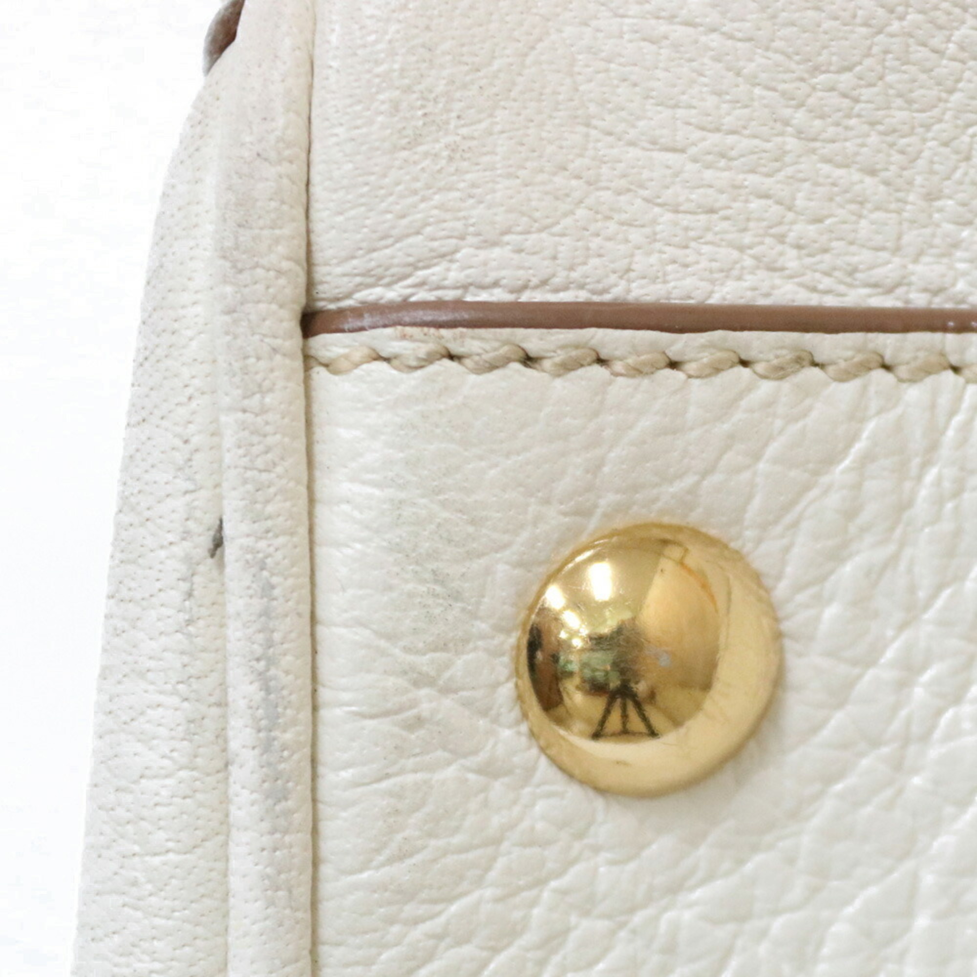 Cartier Marcello de Shoulder Bag Leather White Ladies CARTIER Handbag