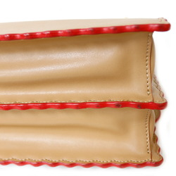 Fendi Canai Shoulder Bag Leather Beige Ladies FENDI