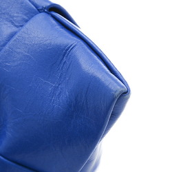 Bottega Veneta Maxi Intrecciato Pyramid Pouch Bag Leather Cobalt 667045