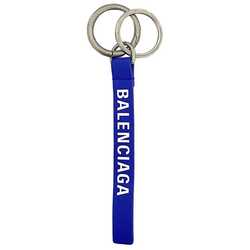 Balenciaga Key Ring Blue Everyday 551984 Tag Leather Metal BALENCIAGA Holder Keychain Ladies Men's