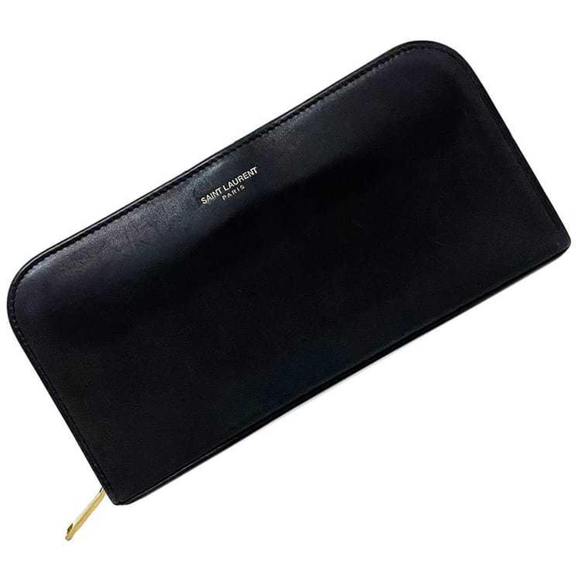 Yves Saint Laurent Saint Laurent Paris Round Long Wallet Black 326599  Leather SAINT LAURENT PARIS Women's | eLADY Globazone