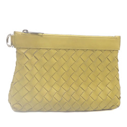 Bottega Veneta Clutch Bag Intrecciato Women's Yellow Leather 651852 Second 041776