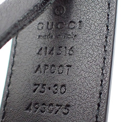 Gucci Belt Men's Leather Black 75cm 30inch 414516 Double G Buckle