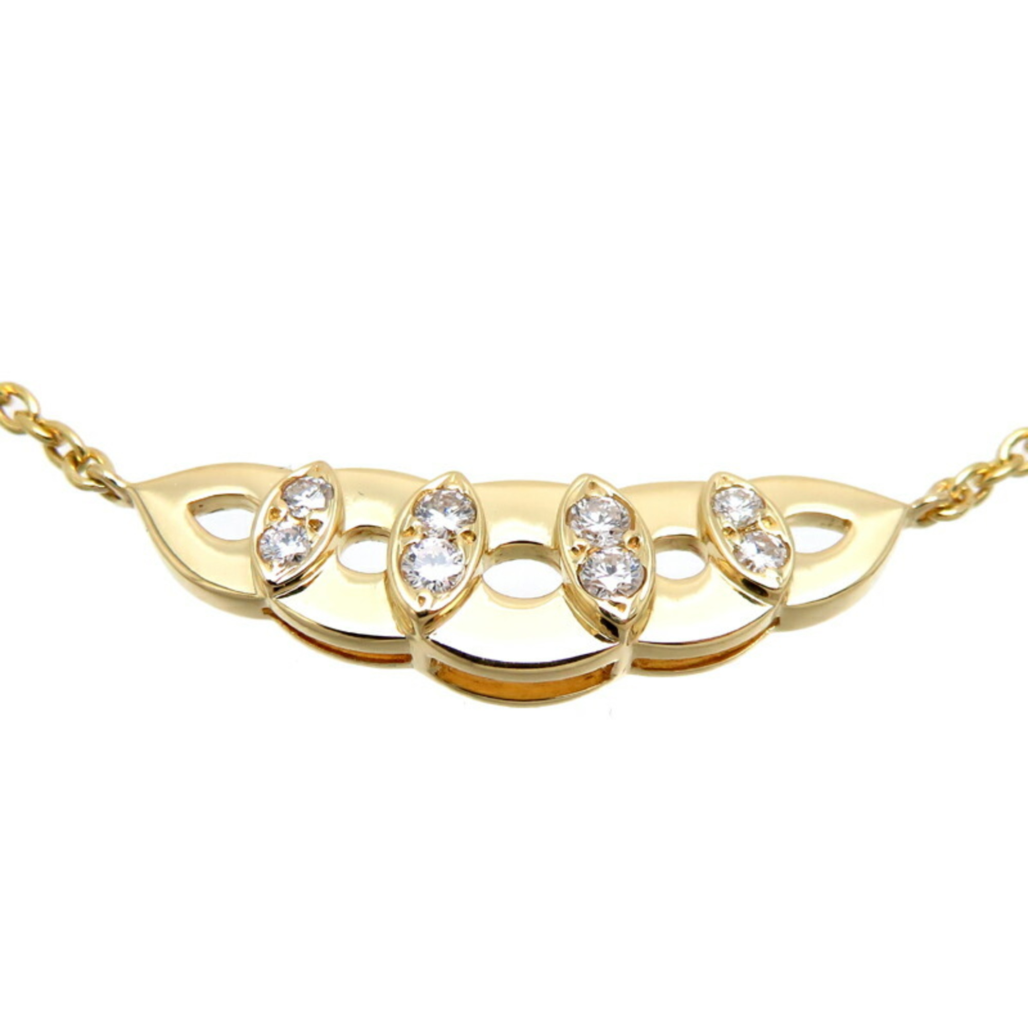 Christian Dior 750YG 0.02ct Diamond Women's Necklace 750 Yellow Gold