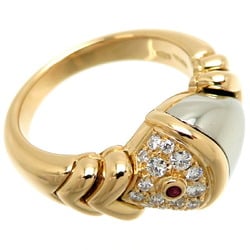 Bvlgari 750YG 750WG Naturalia Women's Ring 750 Yellow Gold No. 10.5