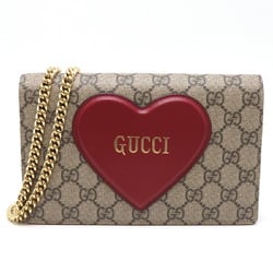 Gucci Chain Wallet Women's Long 648948 GG Supreme Beige