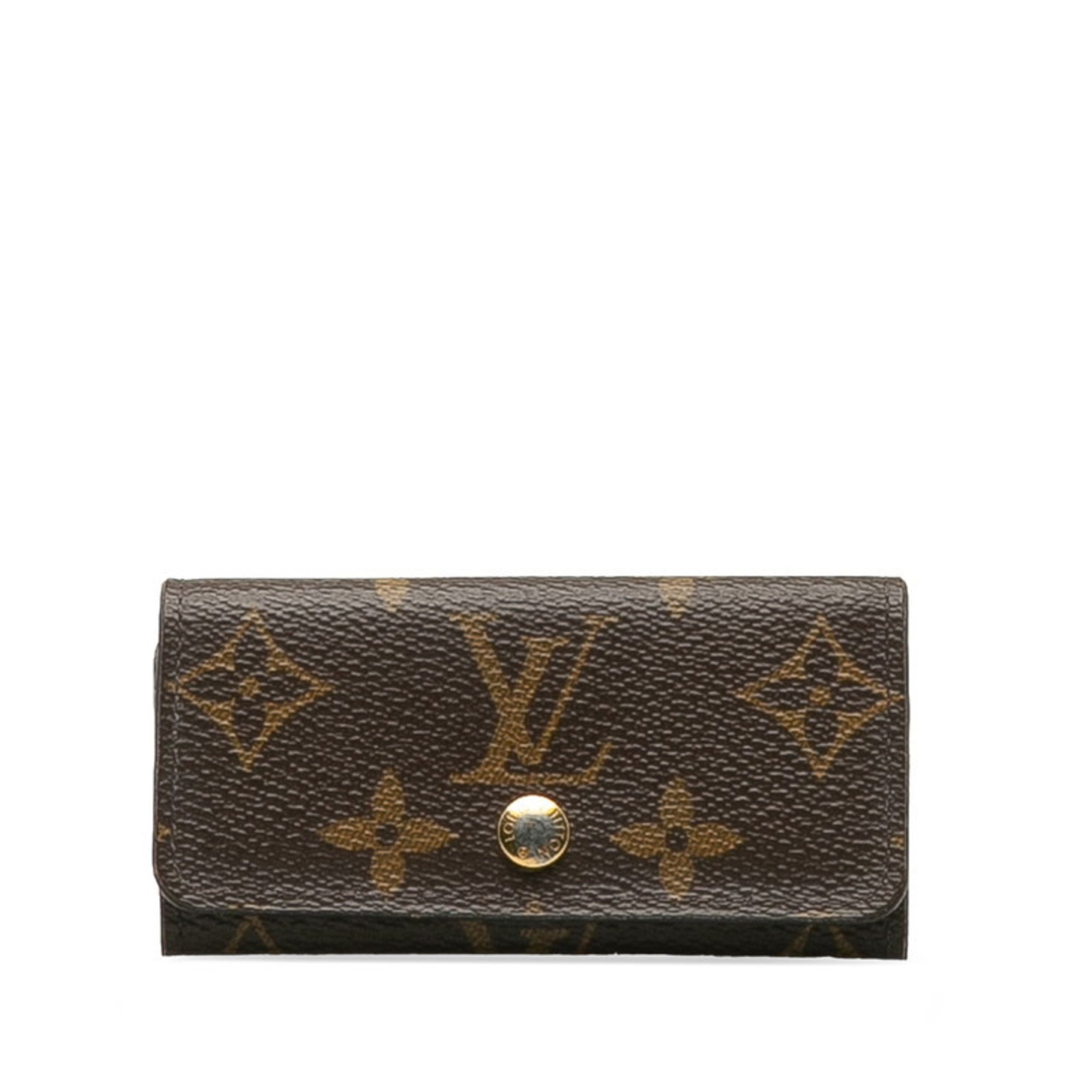 Louis Vuitton Monogram Multicle 4 Quadruple Key Case M62631 Brown PVC Leather Ladies LOUIS VUITTON