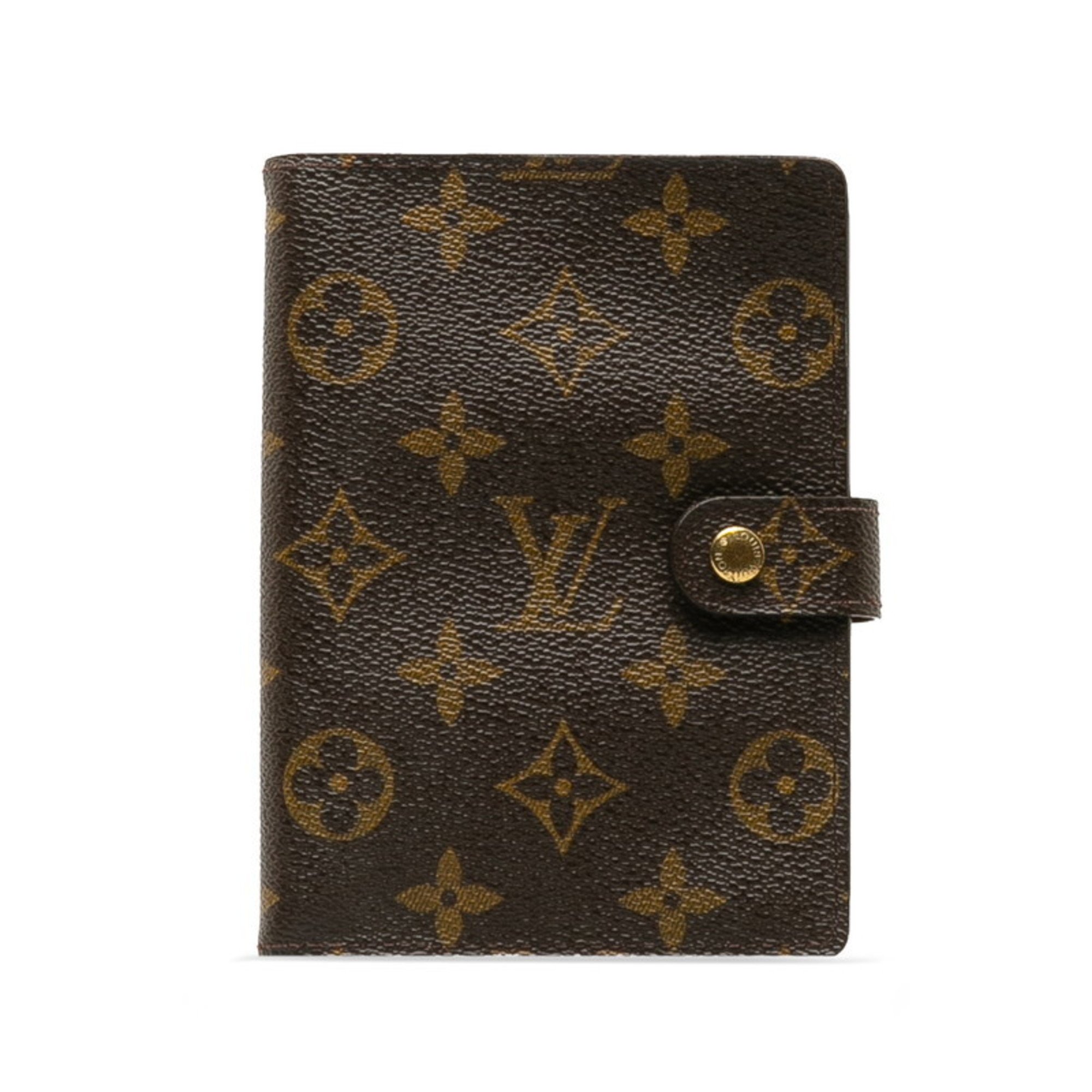 Louis Vuitton Monogram Agenda PM Notebook Cover R20005 Brown PVC Leather Women's LOUIS VUITTON