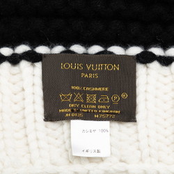 Louis Vuitton Scarf M75772 Black White Cashmere Women's LOUIS VUITTON