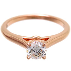 Cartier #47 0.32ct Diamond Solitaire Women's Ring 750 Pink Gold No. 7