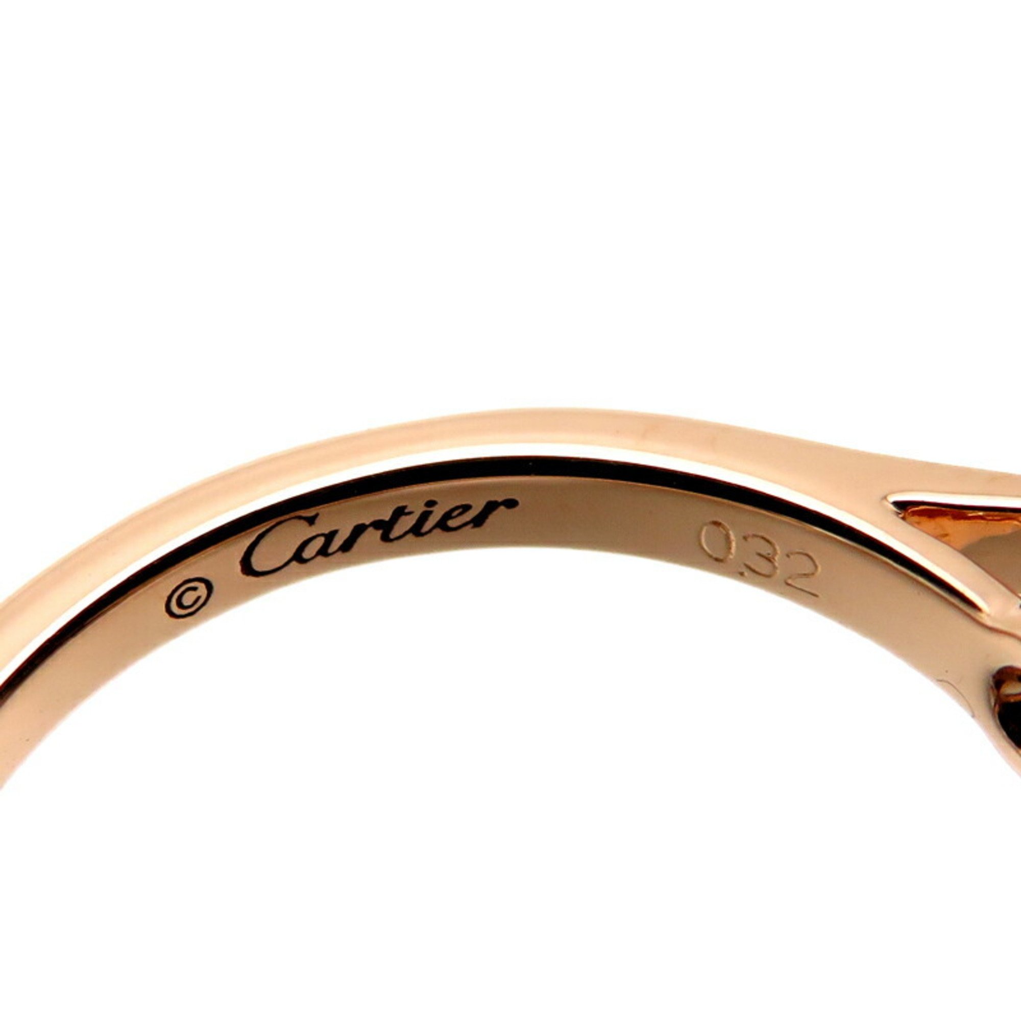 Cartier #47 0.32ct Diamond Solitaire Women's Ring 750 Pink Gold No. 7