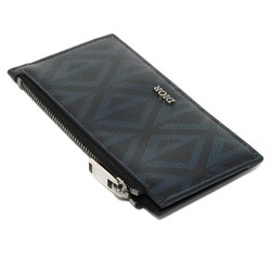 Christian Dior Dior Coin Case Zip Card Holder CD Diamond Smooth Calfskin Black 2ESBC250DCO_H43E Men's