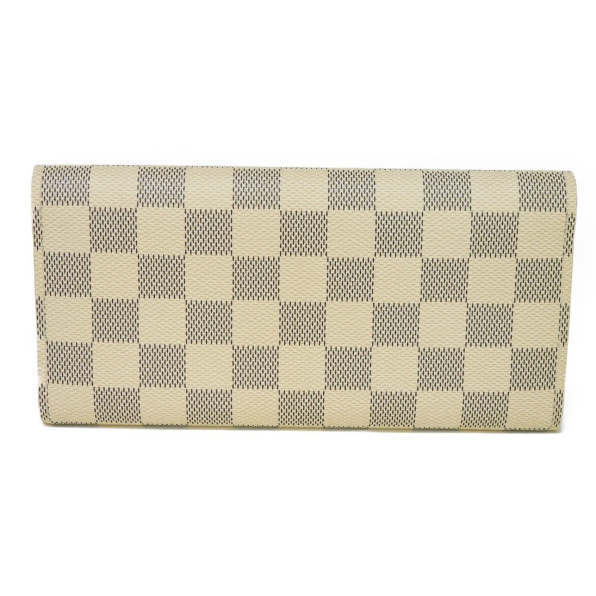 LOUIS VUITTON Trifold Wallet Portefeuille Josephine White Checkered Pattern Damier Azur Ivory N63545 Men's Women's Bill Purse