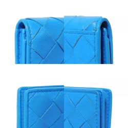Bottega Veneta BOTTEGAVENETA Card Case Holder Nappa Calf Blue Snap Button Bifold Maxi Intrecciato 593115 VCPP3 4611 Men's