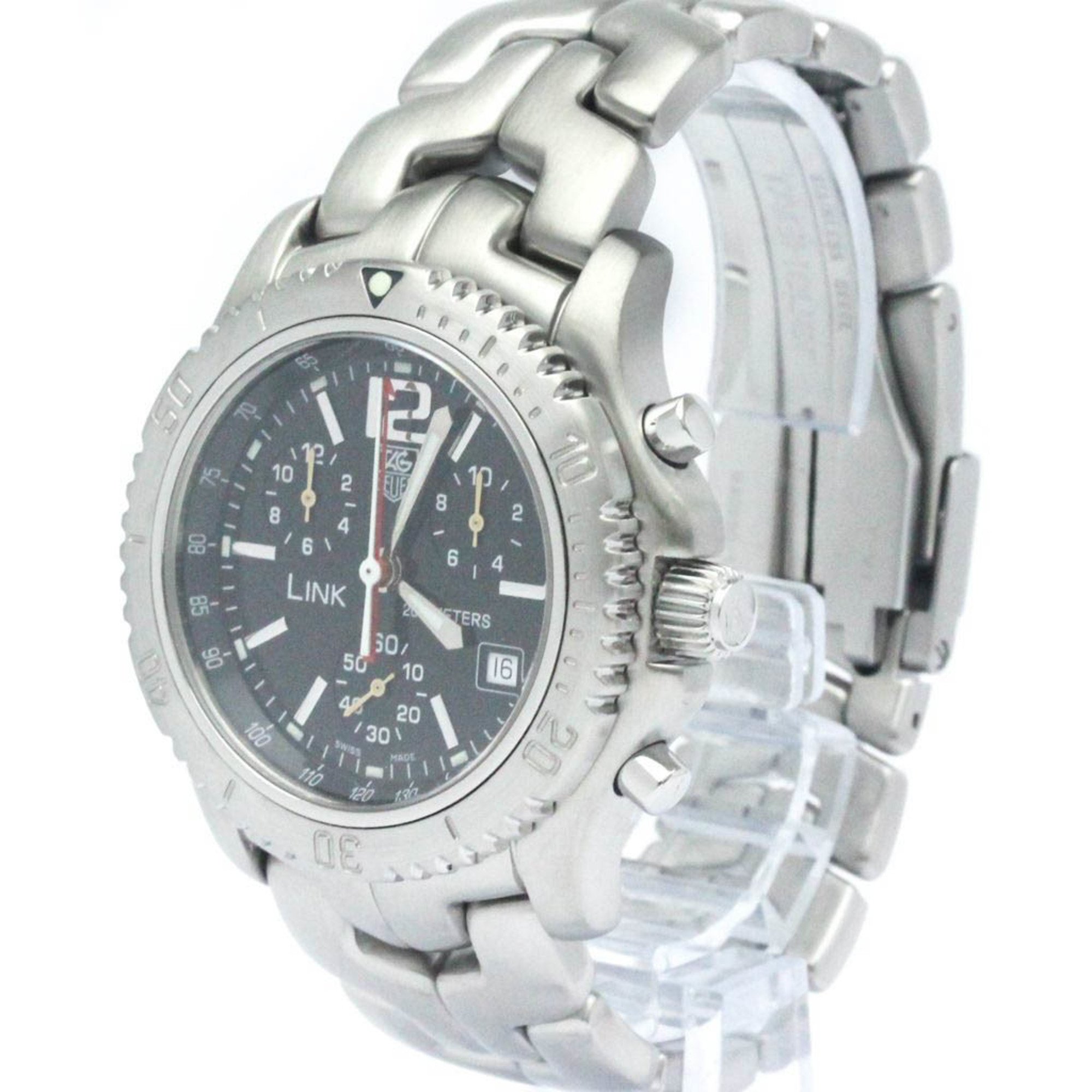 Polished TAG HEUER Link Chronograph Jason Bourne Steel Watch CT1111 BF562281