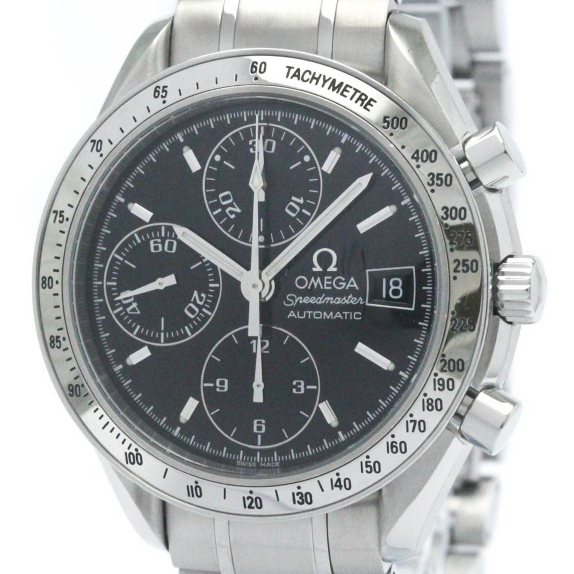 Polished OMEGA Speedmaster Date Steel Automatic Mens Watch 3513.50