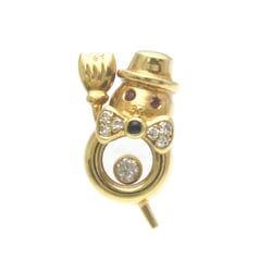 Chopard Snowman Yellow Gold (18K) Diamond,Ruby,Sapphire Brooch Gold