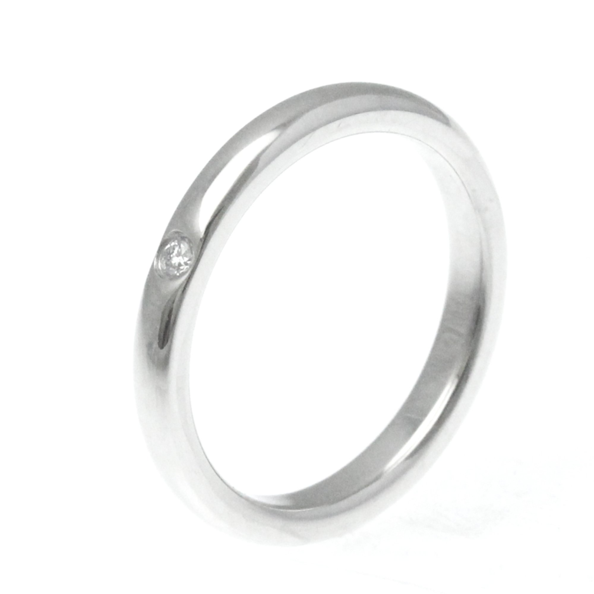 Tiffany Stacking Band Ring Elsa Peretti 1P Diamond Platinum Fashion Diamond Band Ring Carat/0.02 Silver