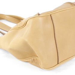 CELINE Handbag Leather Beige Ladies