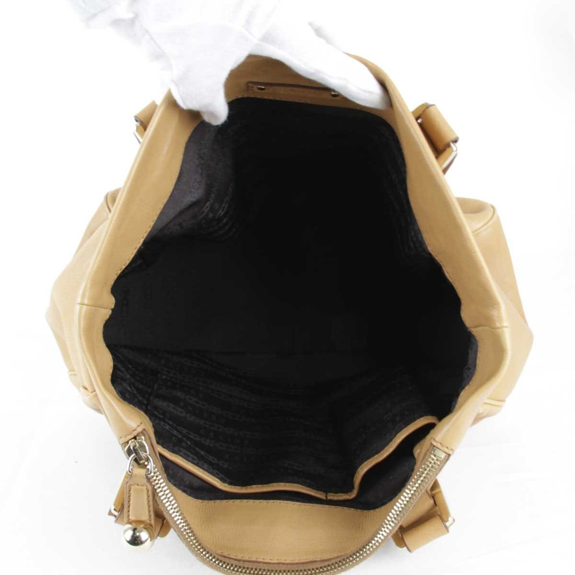 CELINE Handbag Leather Beige Ladies