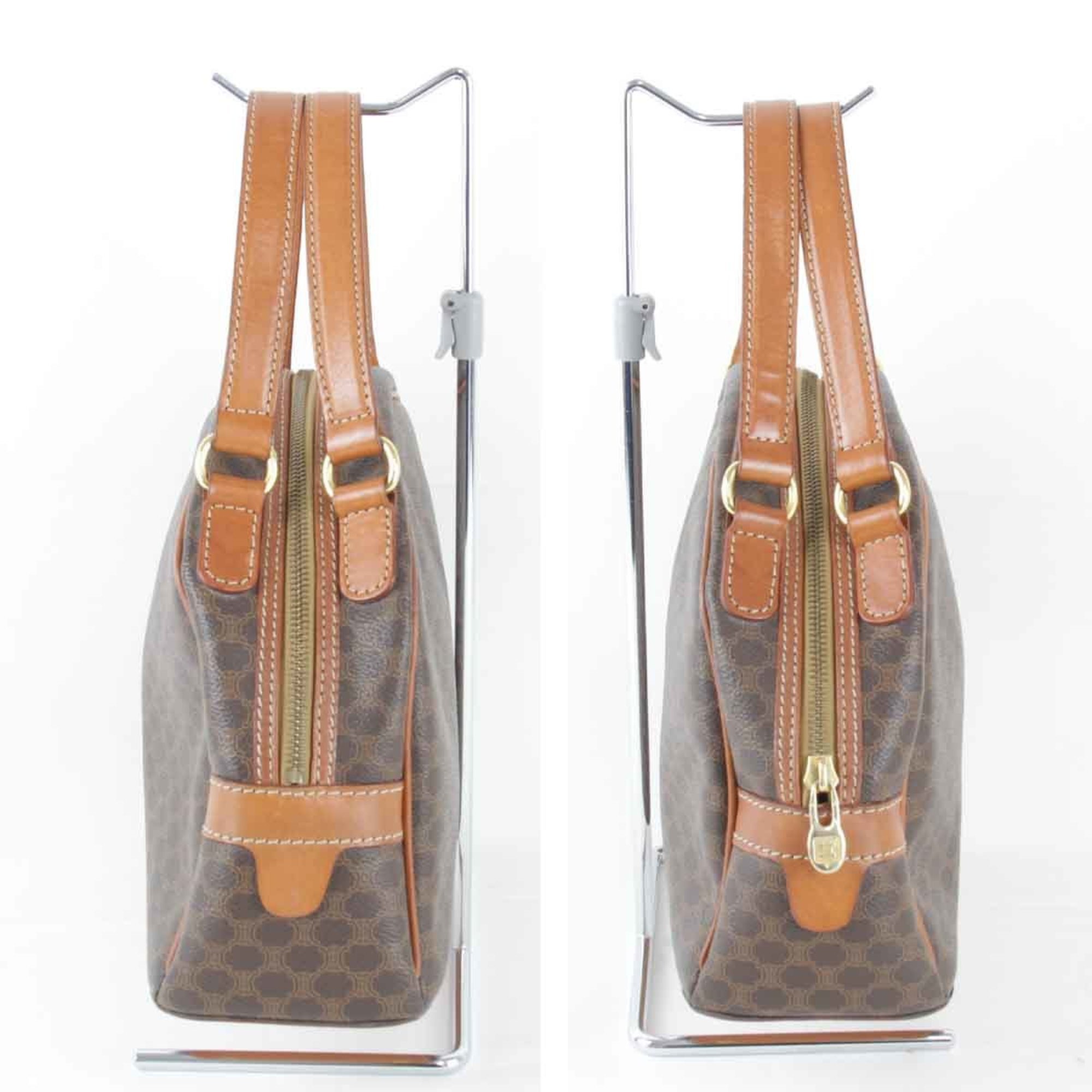 CELINE Macadam pattern handbag brown ladies