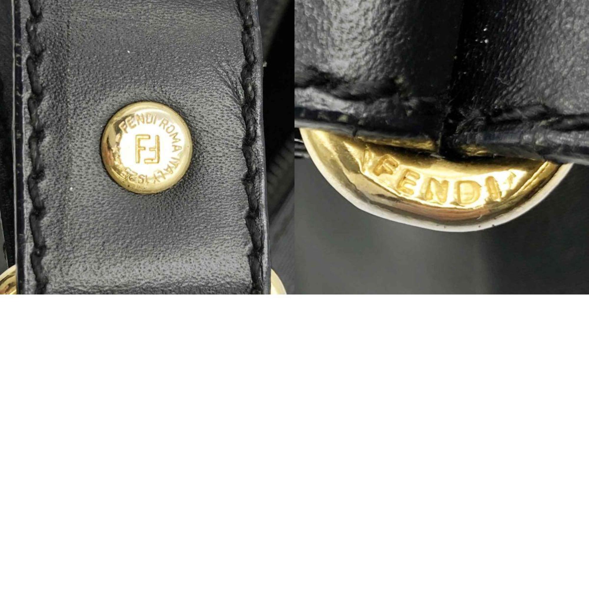 FENDI Pecan Shoulder Bag Black Leather Ladies Men's Fashion IT0JV043Q1LA