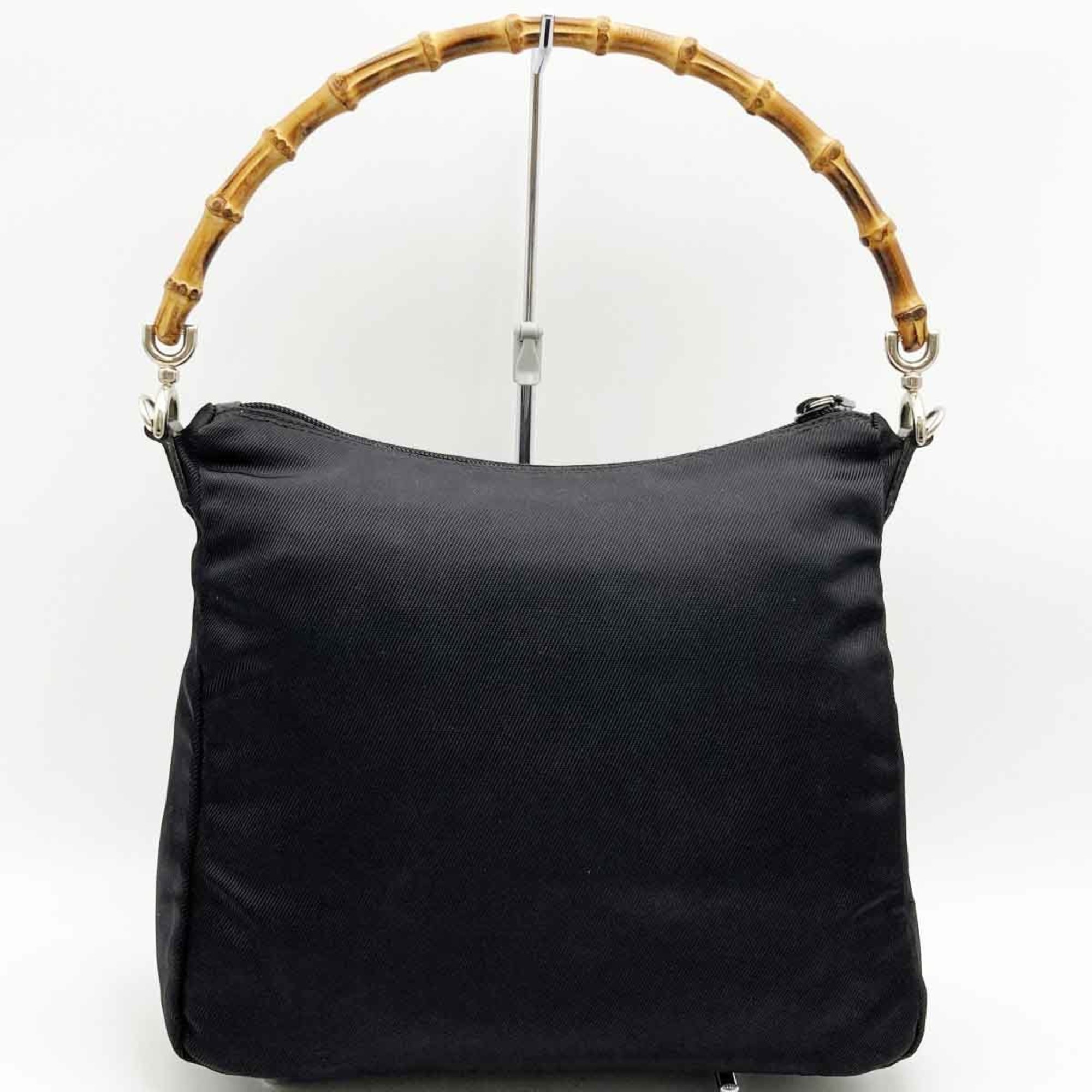 GUCCI Gucci Bamboo Shoulder Bag Old Black Nylon Ladies Fashion 000 2058 ITD31GTOQW