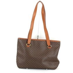 CELINE Macadam pattern tote bag leather brown ladies