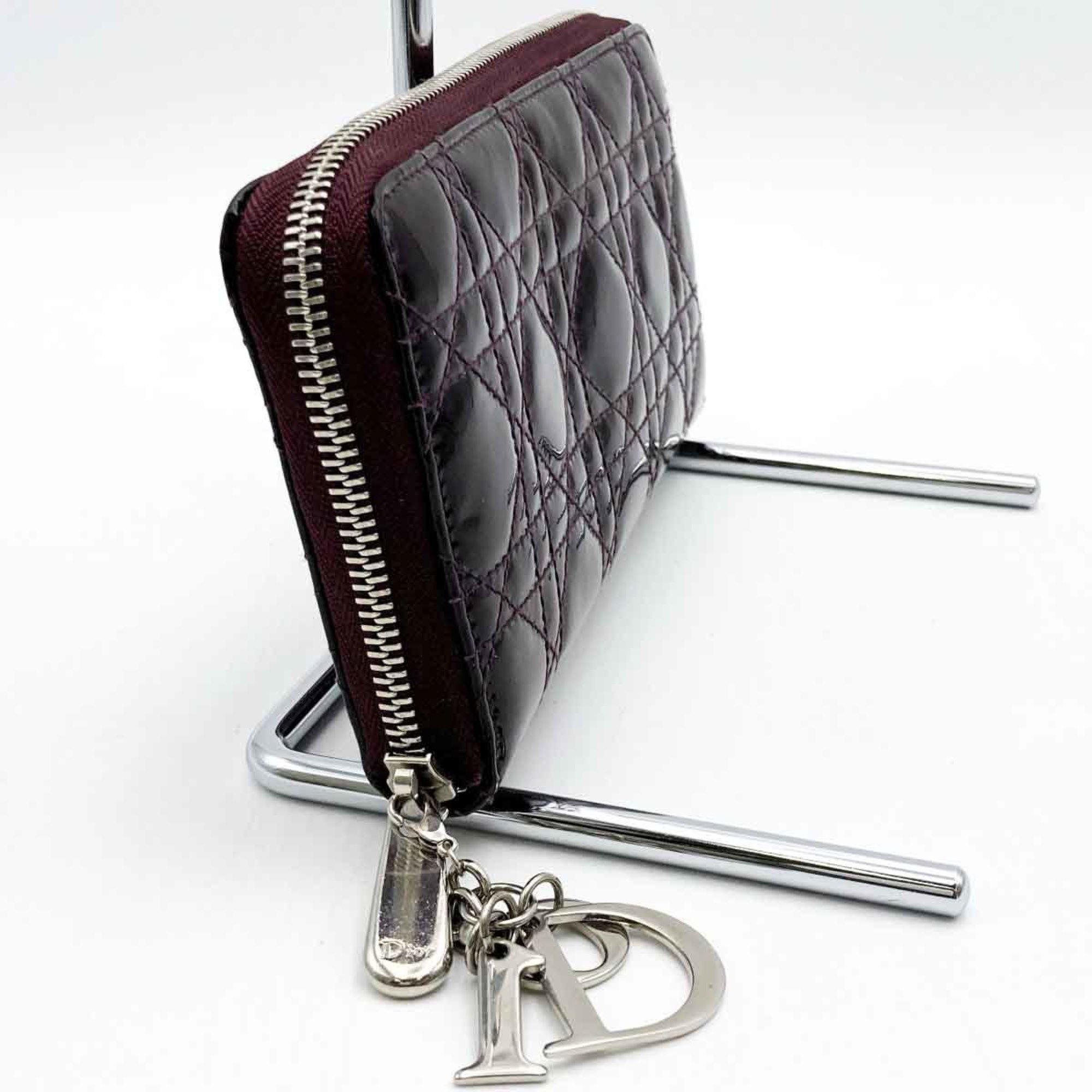 Christian Dior Long Wallet Lady Voyage Purple Brown Enamel Ladies 02 LU 0039 ITQT6LE8JAFW